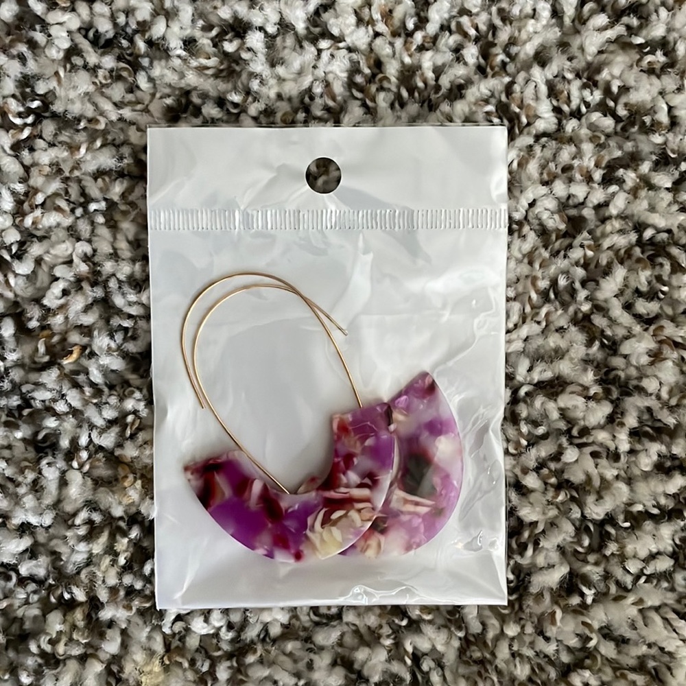 Pink Abstract Earrings